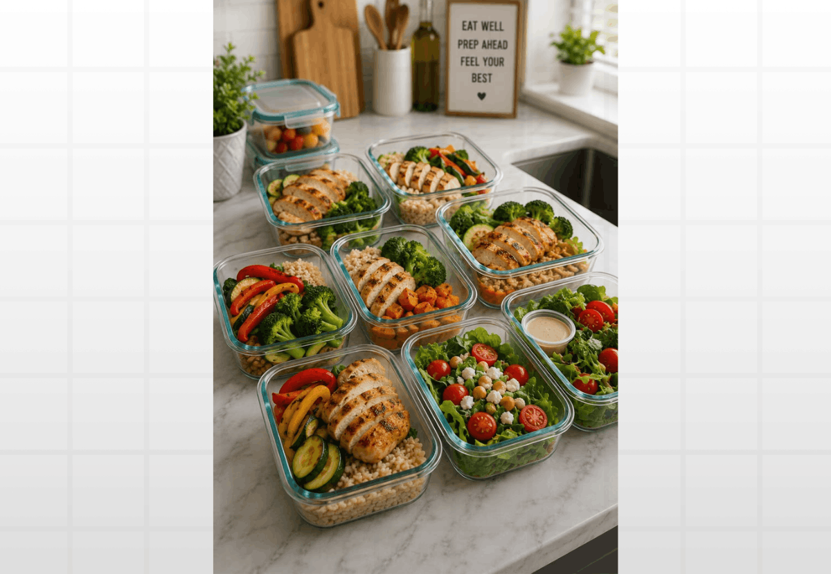 Meal Prep de Domingo: O Método Exato para Cozinhar 15 Refeições em Apenas 3 Horas